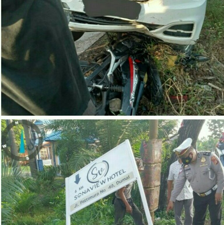 Lakalantas dekat Terminal AKAP Dumai, Kamis (28/07/22). F. :. IST