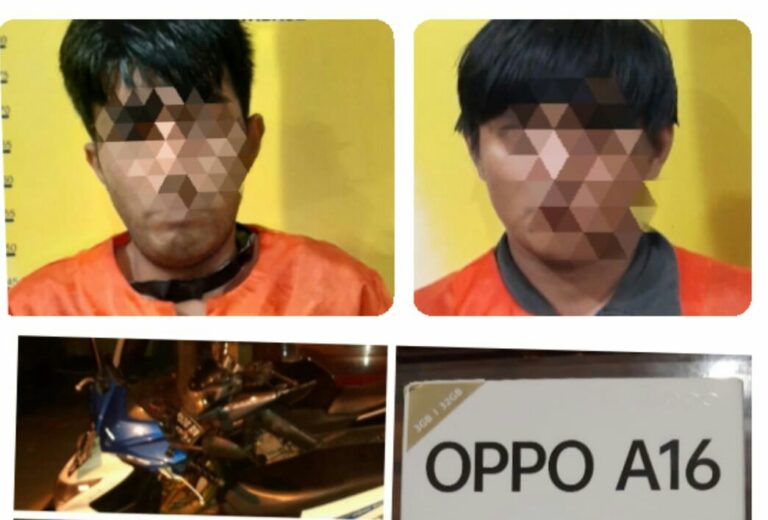 Kedua tersangka dan BB yang diamankan polisi. F :. HMSPOL