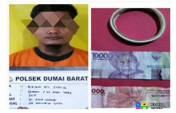 Pencuri kotak infak masjid di Pangkalan Sesai, Dumai Barat. F. :. HMSPOL