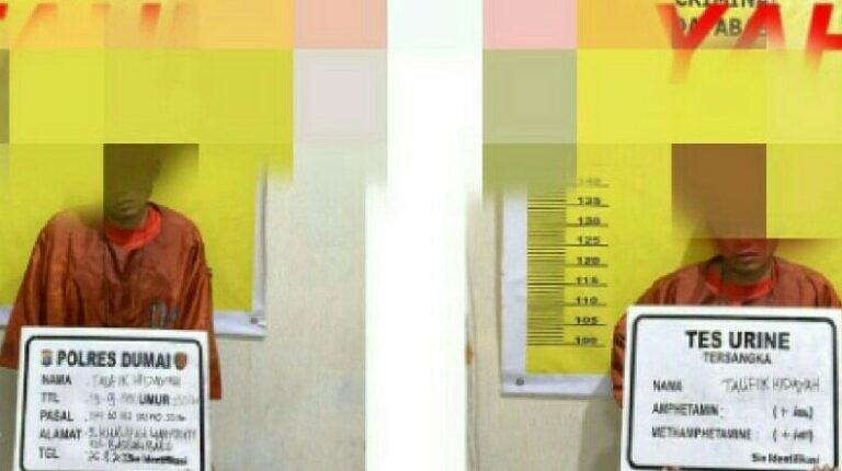 Tersangka yang ditangkap Polsek Dumai Timur. F : HMSPOL