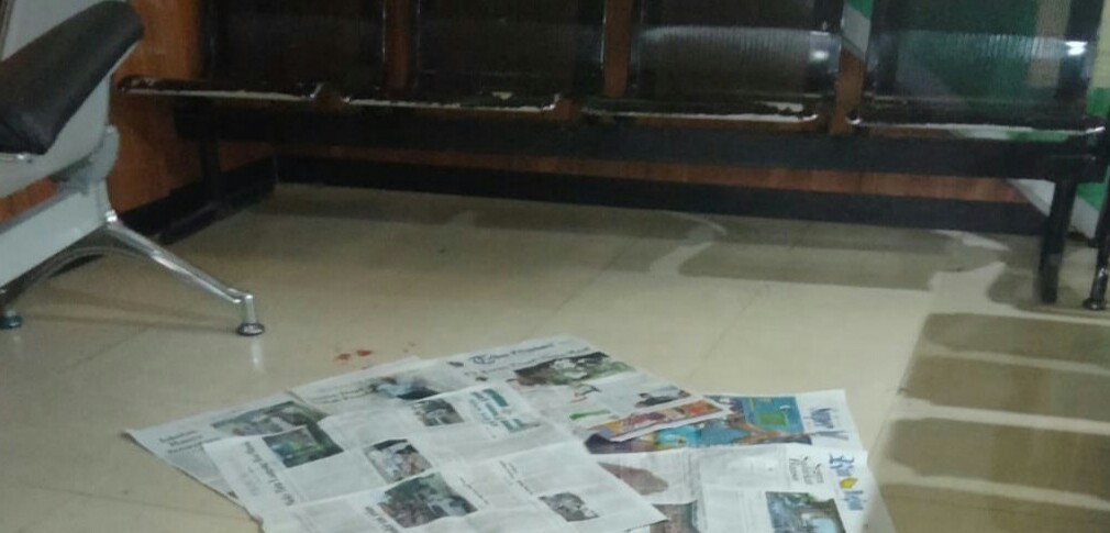 Lokasi pasien RSUD Mandau jatuh. F : NUSAPERDANA.COM
