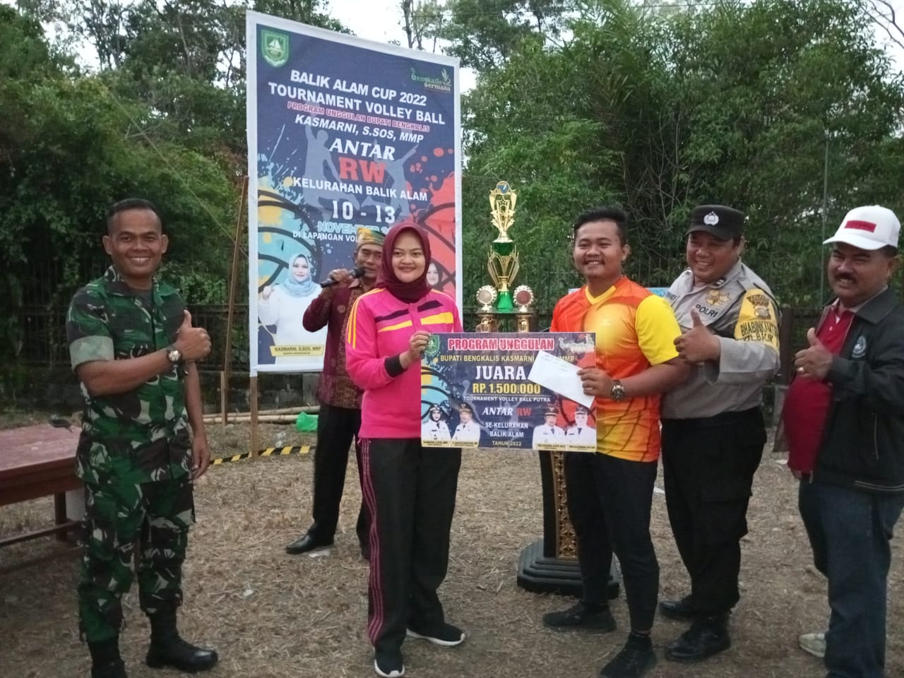 Tim Voli Putra Kelurahan Juara Satu Balik Alam Volley Ball Cup 2022