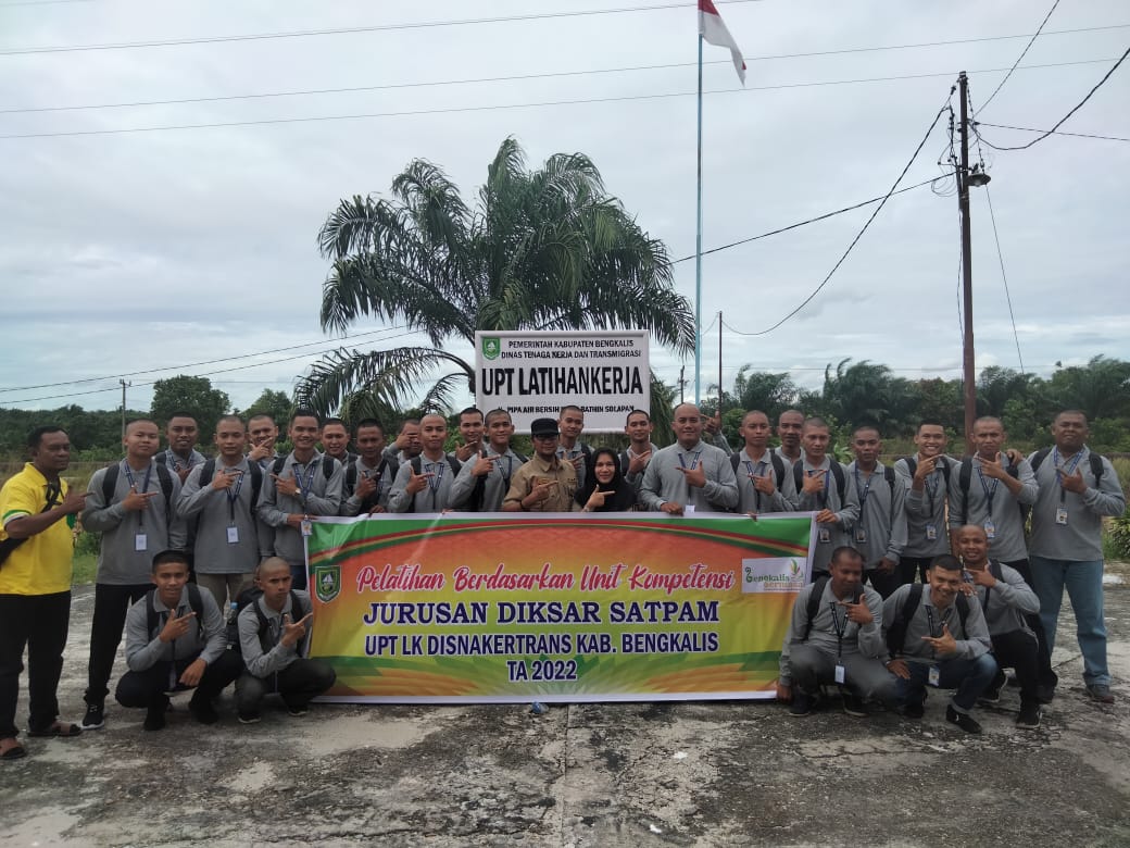 Peserta Diksar Satpam Unit Kompetensi Disnakertrans Bengkalis Dikirim Ke Pusdiklat GPN 