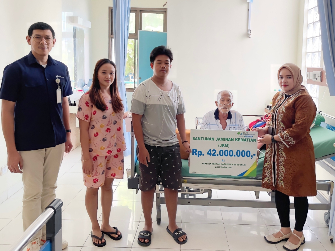 TENAGA Kerja Rentan di Bengkalis, Terima Santunan JKM dari BPJS Ketenagakerjaan Cabang Duri