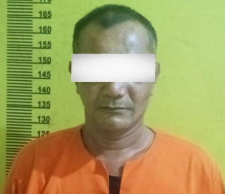 Tersangka pencabulan anak kandung di Bagansiembah Rohil. F : IST