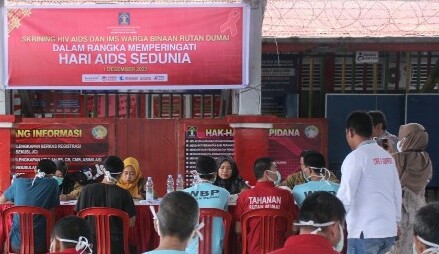 Kegiatan VCT di Rutan Dumai sempena Hari AIDS 2023. F : IST