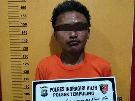 Tersangka penikaman balita di Tempuling Inhil. f : ist