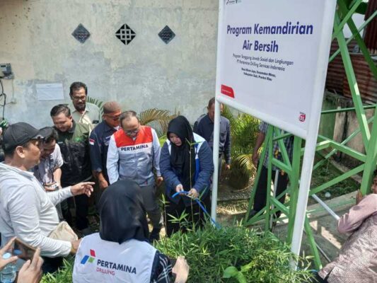 Pertamina Drilling Bangun Sumur Air Bersih di Kelurahan Minas Jaya Siak, Warga Bersyukur 