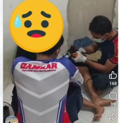 Pria Dumai Pasang Cincin di Mr P, Petugas Damkar Keringat Dingin Melepaskan