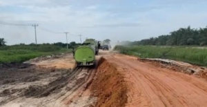 Sedang Perbaikan, Truk CPO Dilarang Lewat Jalan Sontang -Duri