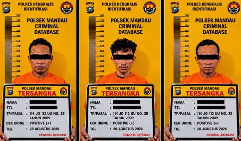 Tiga Pelaku Penyalahgunaan Narkotika Ditangkap di Pematang Pudu 
