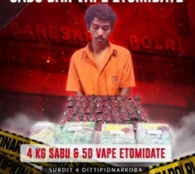 Ricky Ditangkap di Hotel The Zuri Dumai, Miliki Sabu 4 Kilo dan Puluhan Cartridge Etomidate 