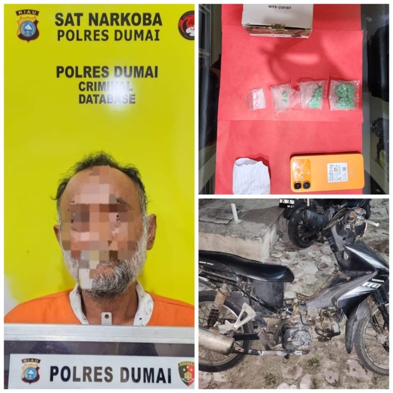 Lagi-lagi Narkoba, Kakek Brewok Dicokok Saat Tunggu Pembeli di Jalan Bintan Dumai 
