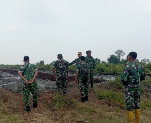 Tim Mabes TNI Tinjau Lahan Bekas Karhutla dan Cek Kanal Embung di Rohil