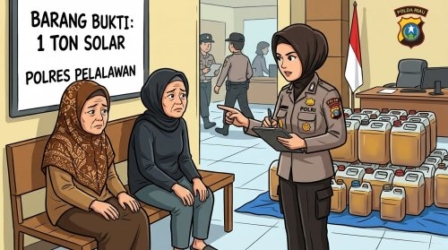 Emak-emak Penjual BBM Ketengan Ditangkap Polisi di Desa Kemang Pelalawan 