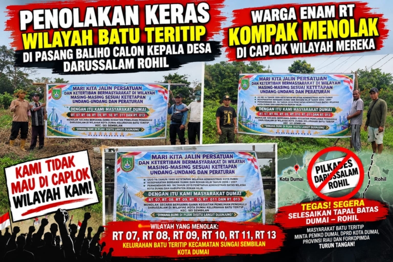 Duh! Rohil Caplok Wilayah Dumai untuk Pilkades, Warga Batuteritip Bereaksi Keras 