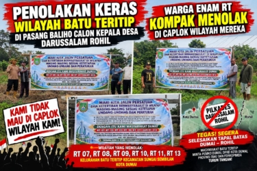 Duh! Rohil Caplok Wilayah Dumai untuk Pilkades, Warga Batuteritip Bereaksi Keras 