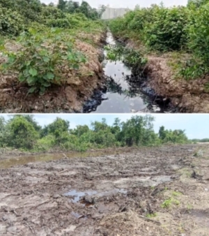 Hilangkan Bau Limbah, PT EUP Dumai Timbun Parit, Pencemaran Lingkungan Mengancam!